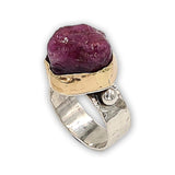 Two tone ring - raw Ruby