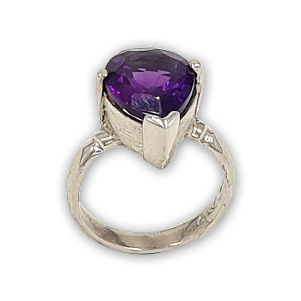 Amethyst dainty silver ring-Agat Art Design LTD-Ruby,silver,STONE,woman ring