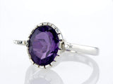 Amethyst dainty silver ring