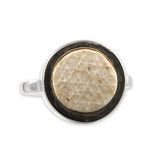 David star silver ring – gold Jerusalem stone