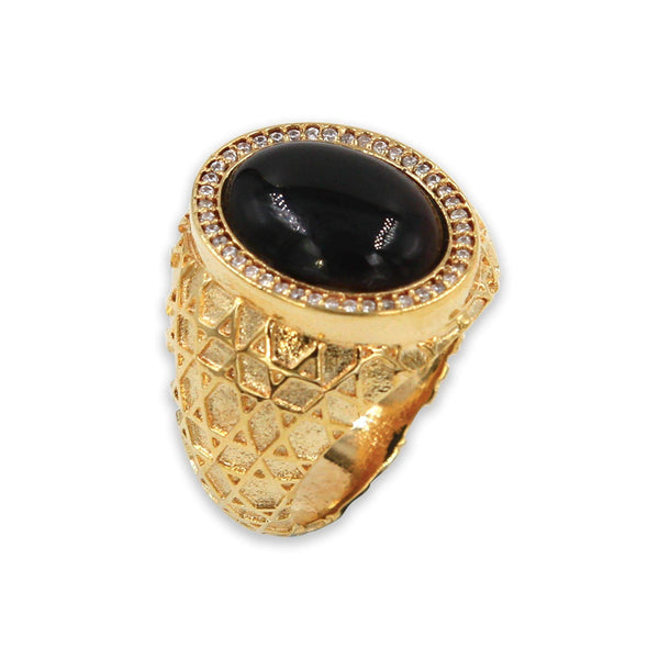 David star silver ring - Onyx stone