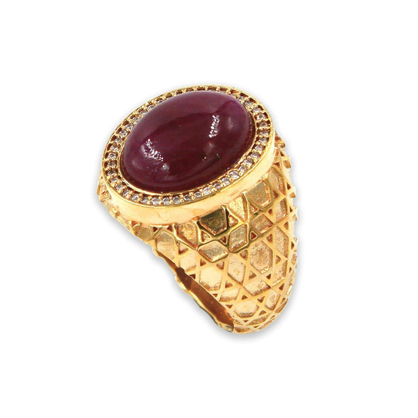 David star silver ring - Onyx stone