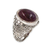 David star silver ring - Onyx stone