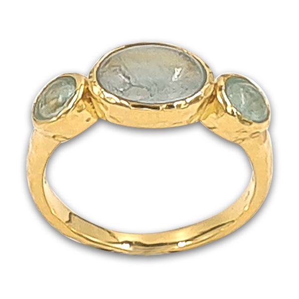 טבעת מצופה זהב 14 קראט עם פלואוריט