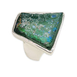 925 sterling silver Artisan Ring Roman Glass