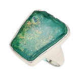 925 sterling silver Artisan Ring Roman Glass