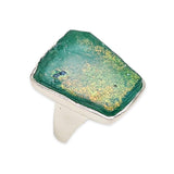 925 sterling silver Artisan Ring Roman Glass