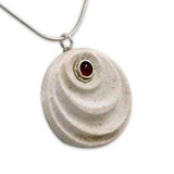 Wave 925 sterling silver set with Garnet stone