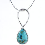Infinity pendant - Lapis stone-Agat Art Design LTD-45,50,55,Eilat stone,Lapis,Ruby,silver