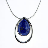 Drop shape silver pendant -Turquoise-Agat Art Design LTD-45,50,55,silver