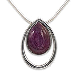 Drop shape silver pendant -Turquoise-Agat Art Design LTD-45,50,55,silver