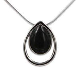 Drop shape silver pendant -Turquoise