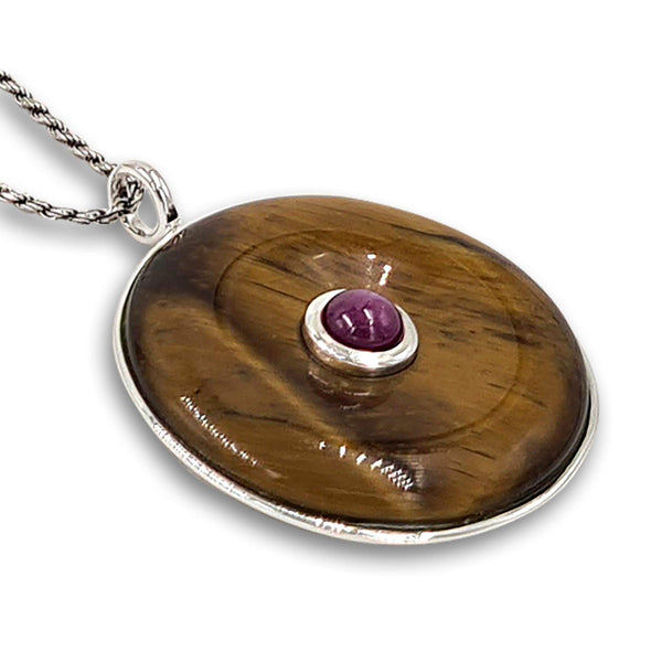 Tiger eye with Ruby pendant