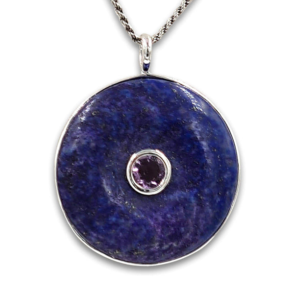 Lapis and Amethyst pendant