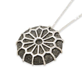 Spider net silver pandant - Volcanic stone