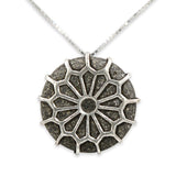 Spider net silver pandant - Volcanic stone