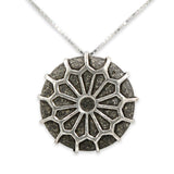 Spider net silver pandant - Volcanic stone
