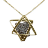 David star silver pendant - Volcanic stone