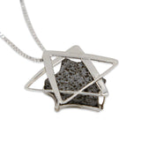 David star silver pendant - Volcanic stone