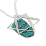 David star silver pendant - Turquoise stone