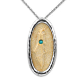14K Vermeil Pendant in Israel map shape- Gold Jerusalem stone-Chen Winkler Jewelry Artist-45,50,55,silver,vermeil