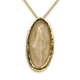 Israel  map silver pendant -  Gold Jerusalem Stone