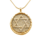 David star silver pendant Jerusalem stone