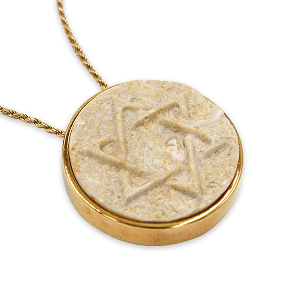 David star 14K Vermeil pendant Jerusalem stone-Agat Art Design LTD-45,50,55,vermeil