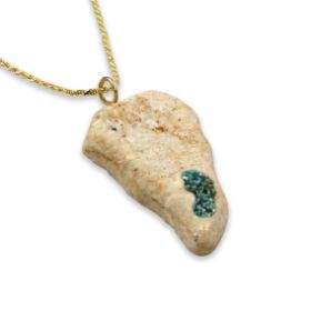 Galileo lake14K vermeil pendant - Gold Jerusalem stone