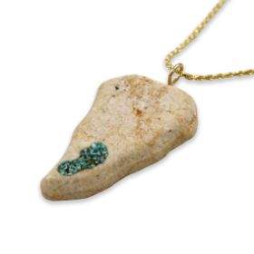 Galileo lake14K vermeil pendant - Gold Jerusalem stone