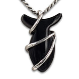 Fish pendant - Onyx stone-Agat Art Design LTD-45,50,55,Lapis,silver,STONE