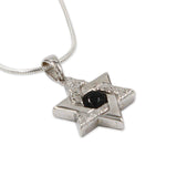 David star silver pendant - Onyx stone-Chen Winkler Jewelry Artist-45,50,55,silver