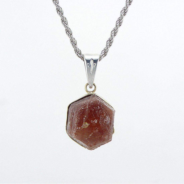 Two tone necklace - raw Ruby