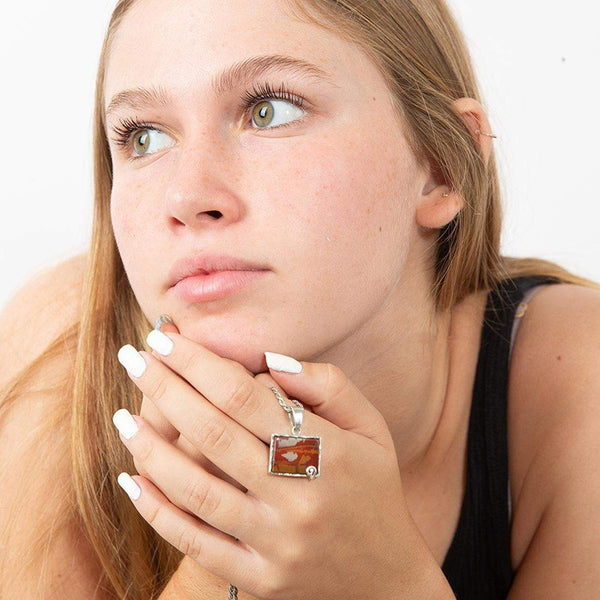 Spiral red Jasper spiral pendant