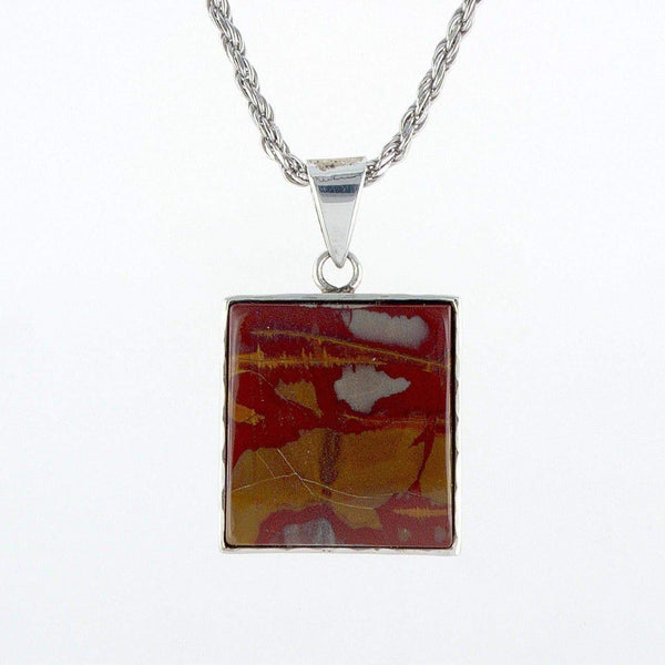 Jasper silver pendant - Red Jasper