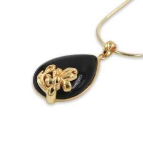 Rose Silver pendant - Onyx stone