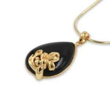 Rose Silver pendant - Onyx stone
