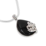 Rose Silver pendant - Onyx stone