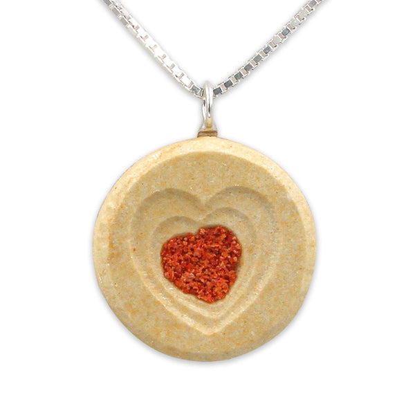 Heart shape pendant - Turqoise/Coral stone