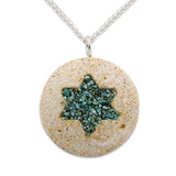 David star silver pendant with Jerusalem stone and Turquoise