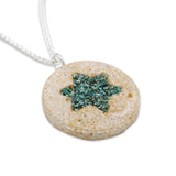 David star silver pendant with Jerusalem stone and Turquoise-Agat Art Design LTD-45,50,55,silver,vermeil