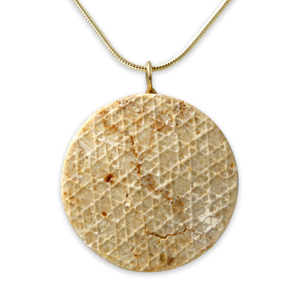 תליון מגן דוד בציפוי זהב 14 קארט אבן ירושלים מוזהבת