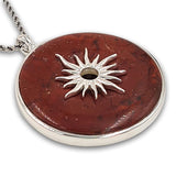 Glowing Sun - Red Jasper Necklace-Agat Art Design LTD-45,50,55,silver,STONE,tiger eye
