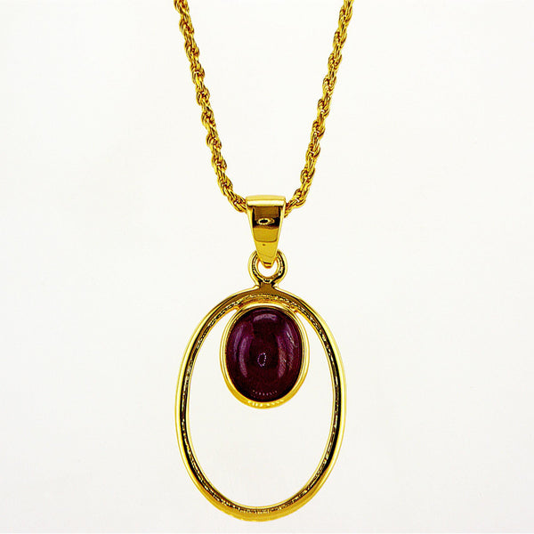 תליון מצופה זהב 14 קראט עם אודם