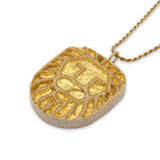 Lion 14K Vermeil Pendant -Gold Jerusalem Stone