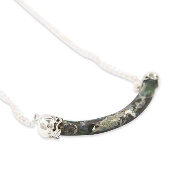 Silver Necklace - Roman Glass-Agat Art Design LTD-45,silver