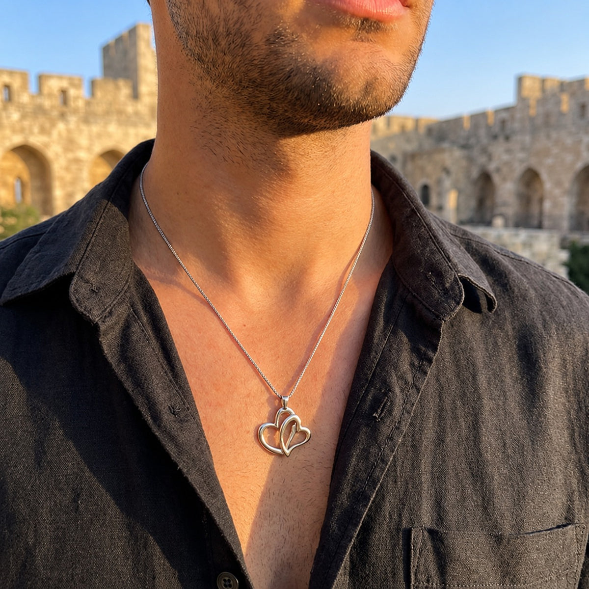 לב מפה של ישראל מזהב 14 קראט