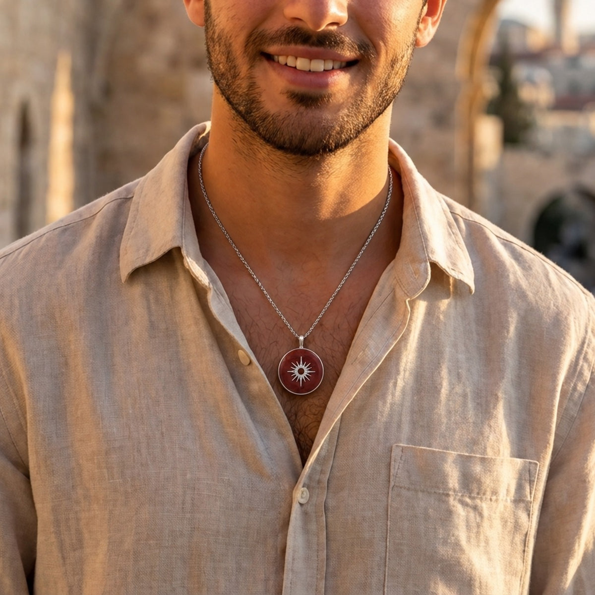 שמש זוהרת - שרשרת יאספר אדום