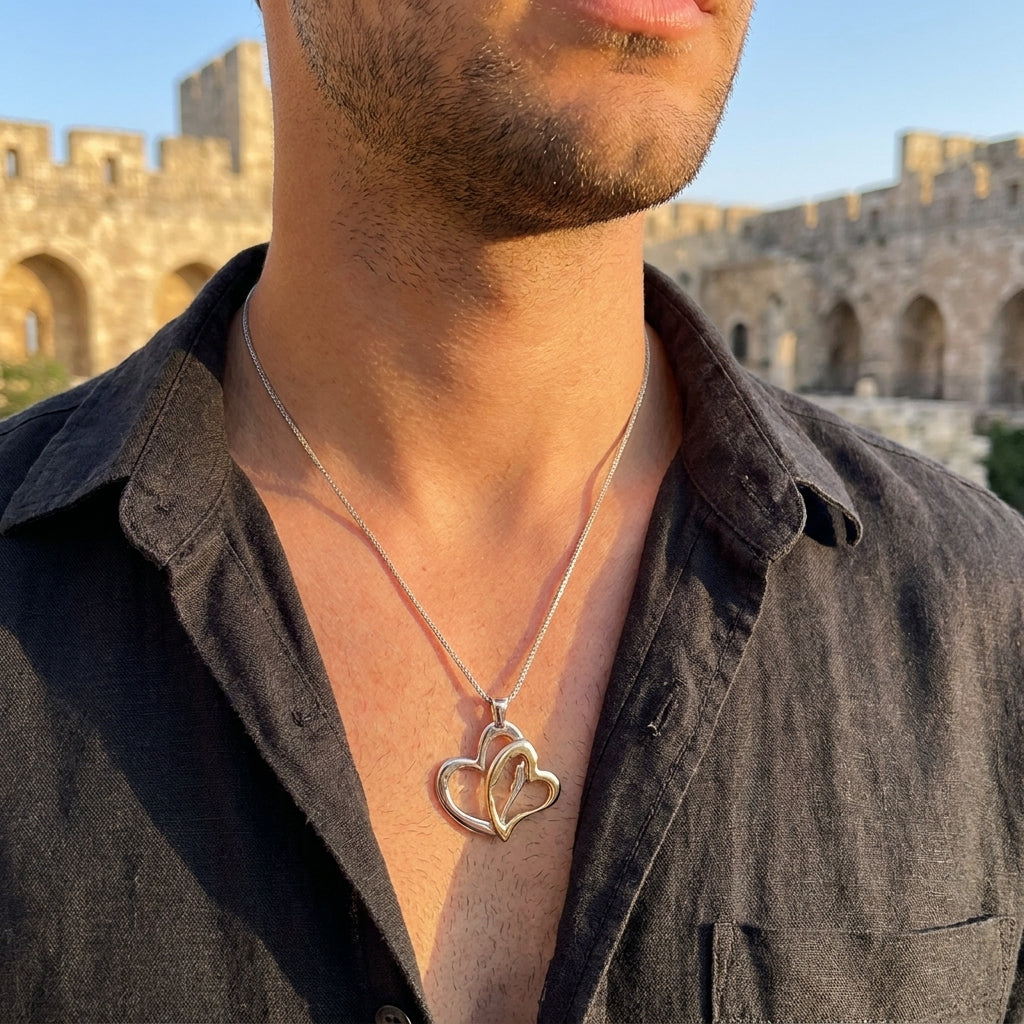 לב מפה של ישראל מזהב 14 קראט